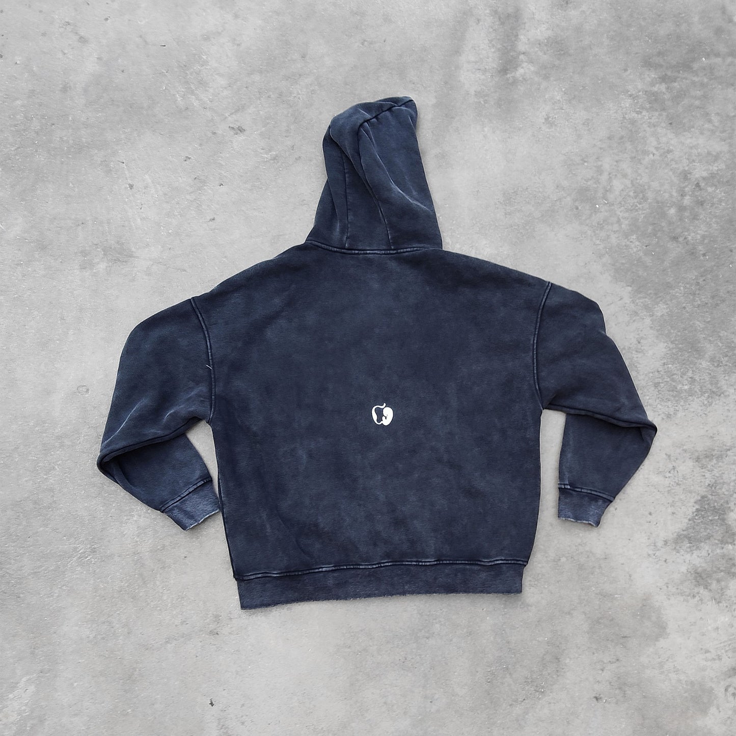 ACID WASHED FLEECE ZIP HOODIE JACKET - BLACK