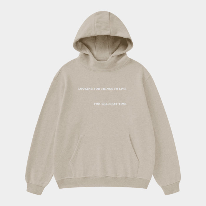 FLEECE HOODIE - SAND GREY