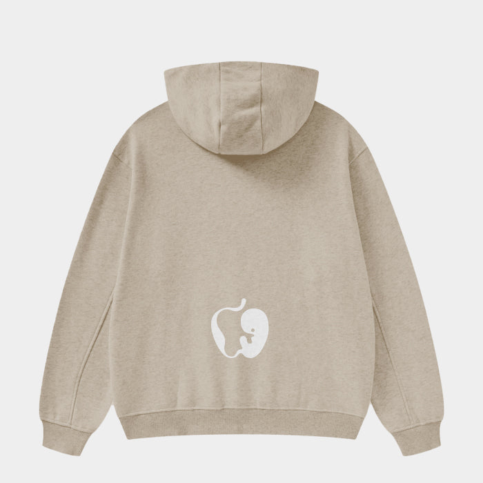FLEECE HOODIE - SAND GREY