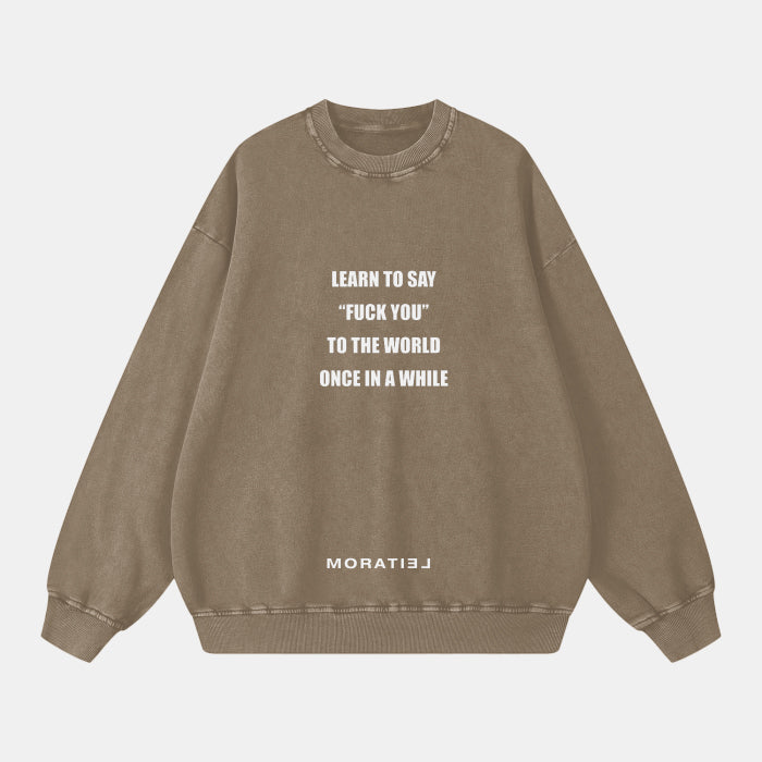 GRANDMAS ADVICES SWEATSHIRT - STONE GRAY