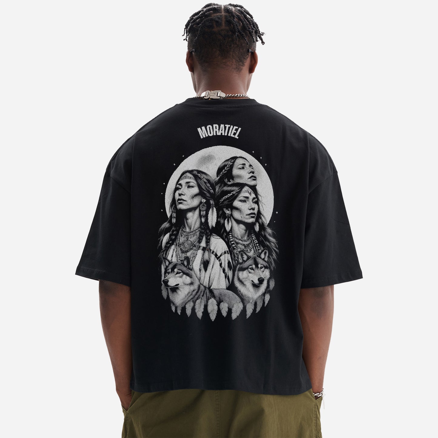 INDIAN CLASSIC BOXY TEE | BLACK