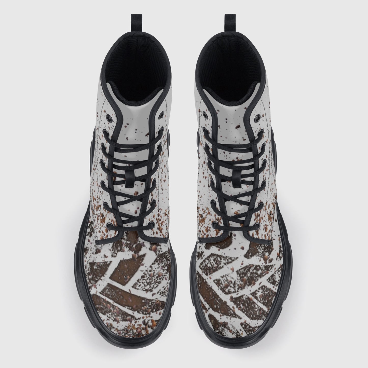 LEATHER TRACKS CHUNKY BOOTS