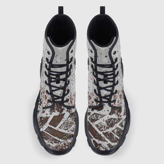 LEATHER TRACKS CHUNKY BOOTS