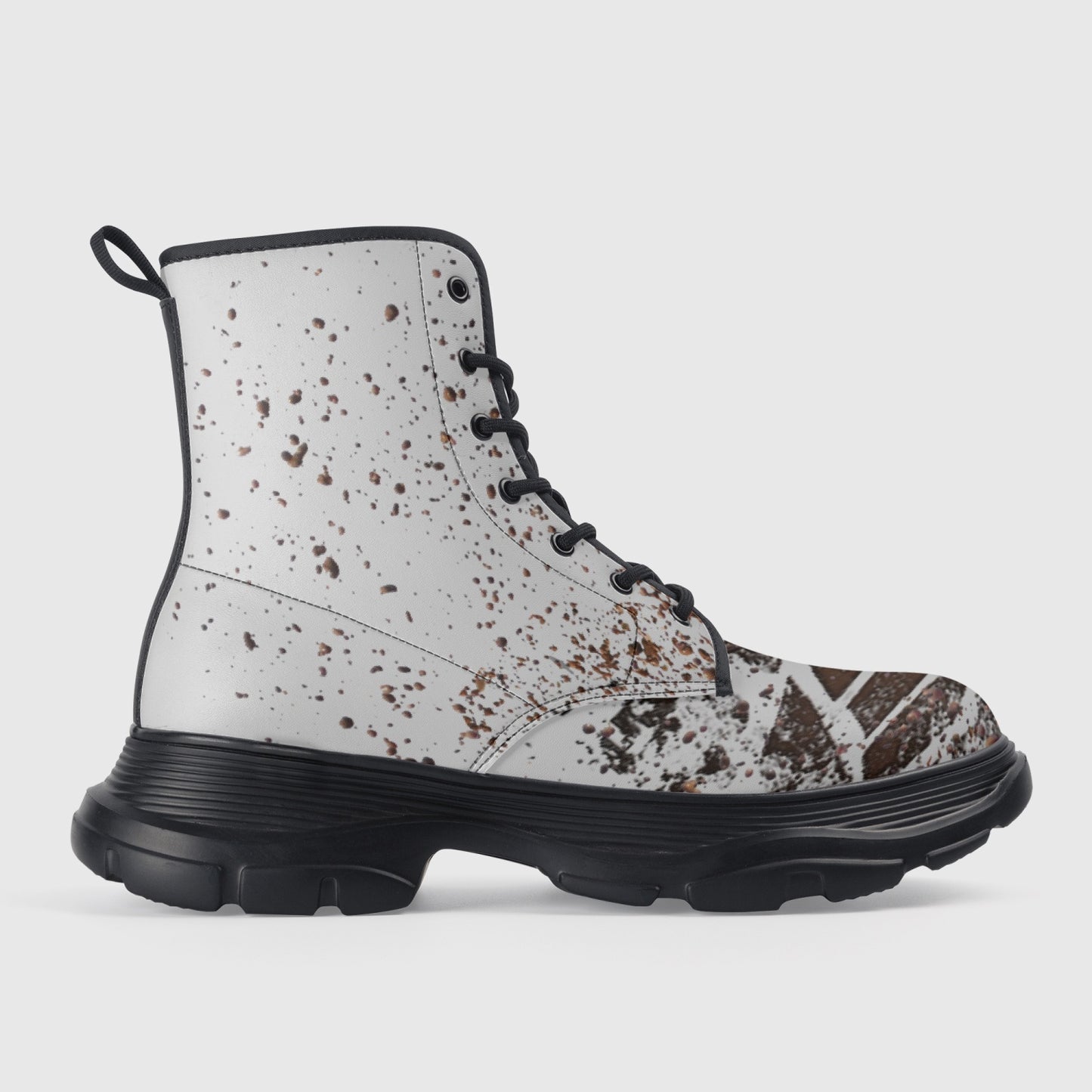LEATHER TRACKS CHUNKY BOOTS