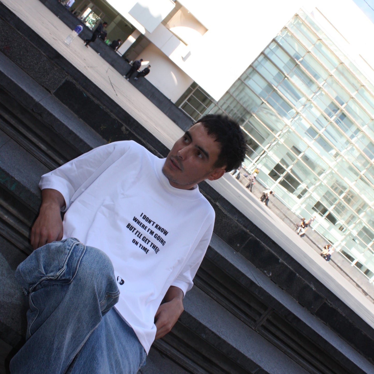CUT BOXY TEE - WHITE