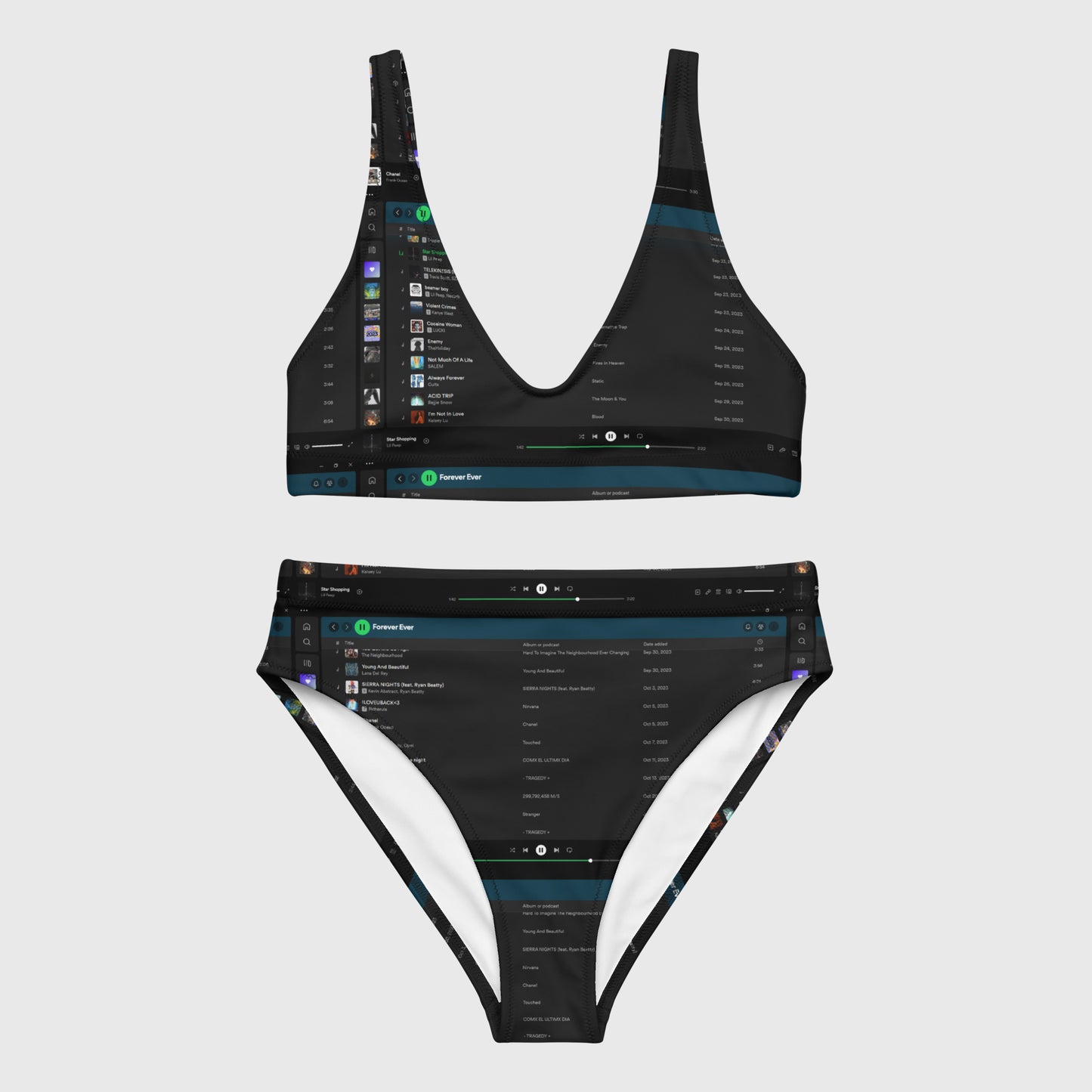 RECYCLED HIGH-WAISTED BIKINI WITH A PLAYLIST