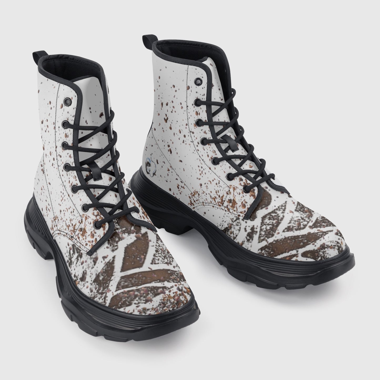 LEATHER TRACKS CHUNKY BOOTS