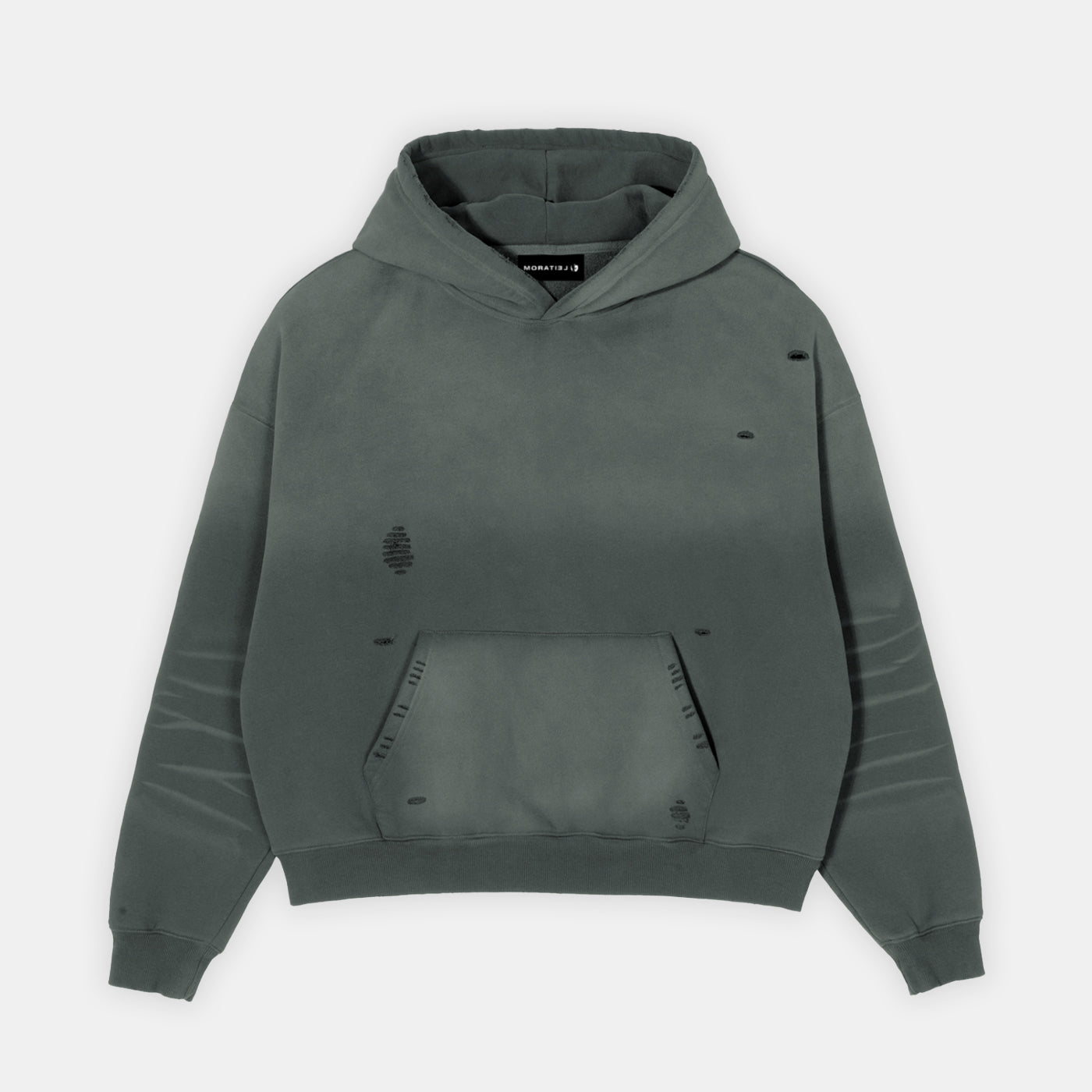 FRAYED BOXY HOODIE