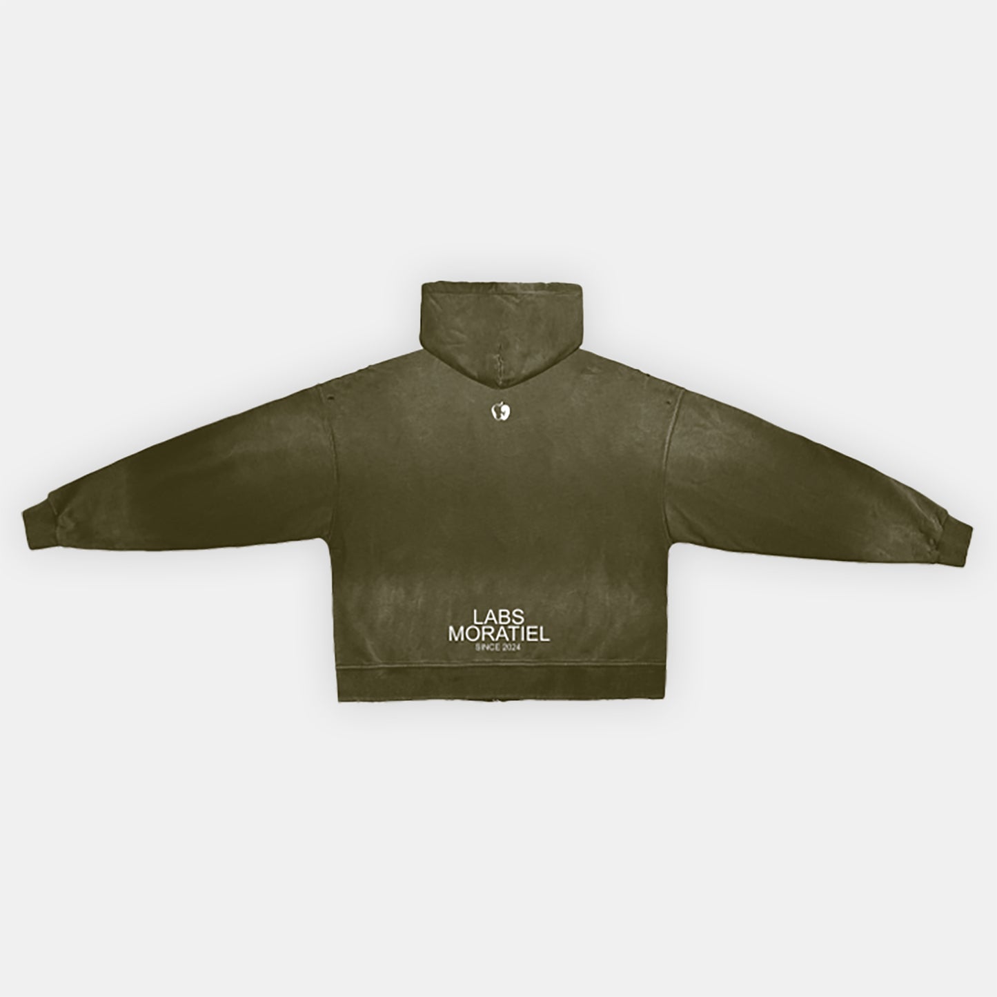 HAND-FRAYED AND WASHED ZIP HOODIE