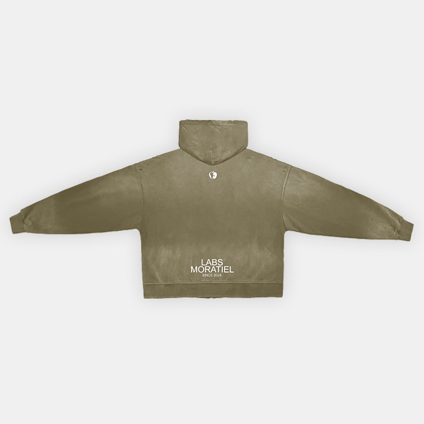 HAND-FRAYED AND WASHED ZIP HOODIE