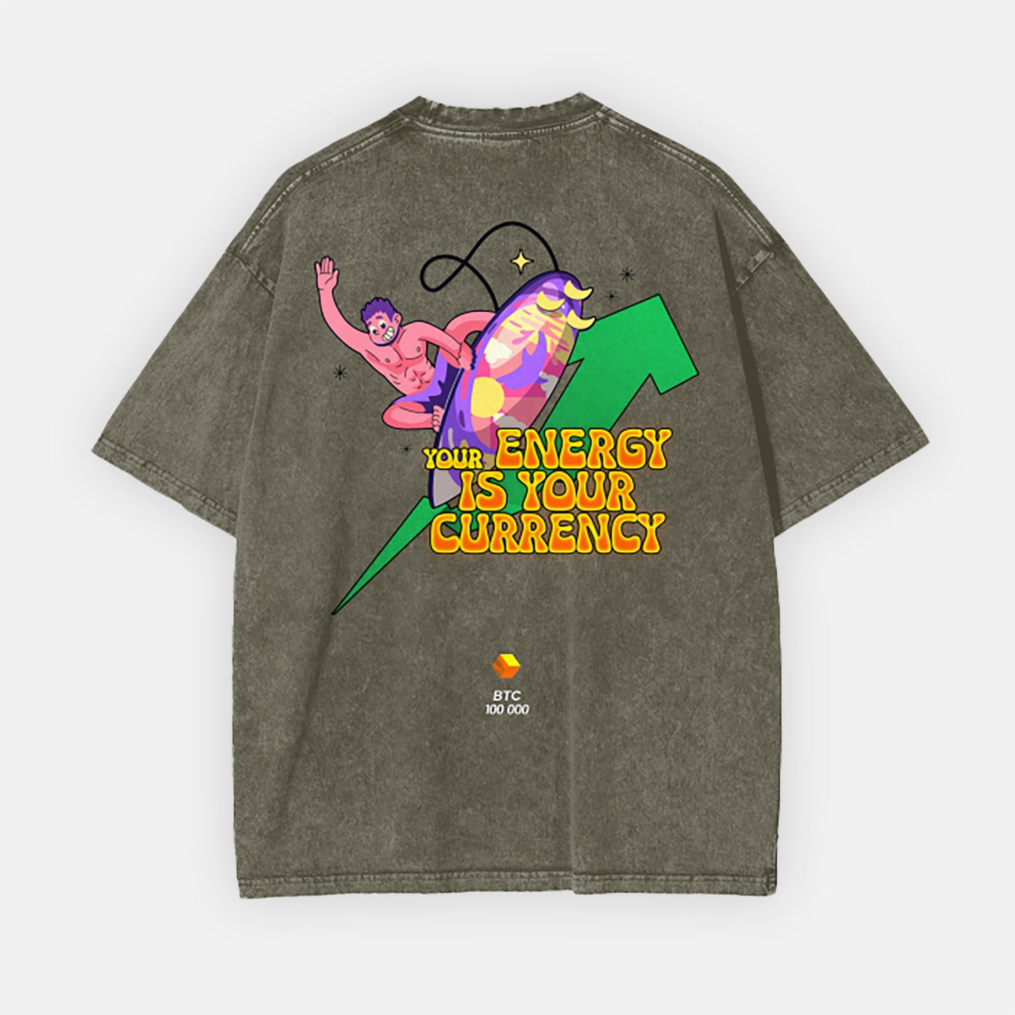 BTC 100K ウォッシュドオーバーサイズTシャツ