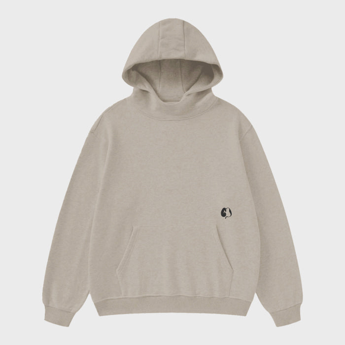 FLEECE HOODIE - CAMEL GREY