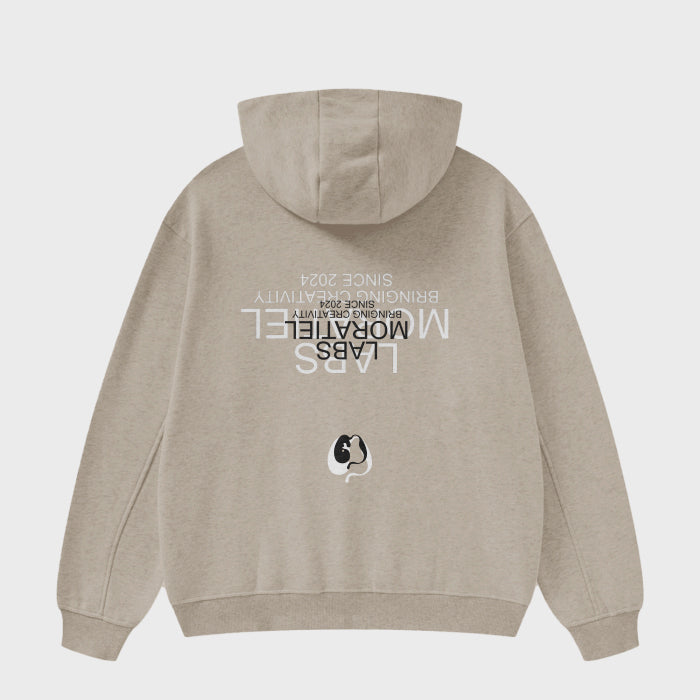 FLEECE HOODIE - CAMEL GREY