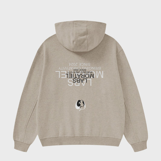 FLEECE HOODIE - CAMEL GREY