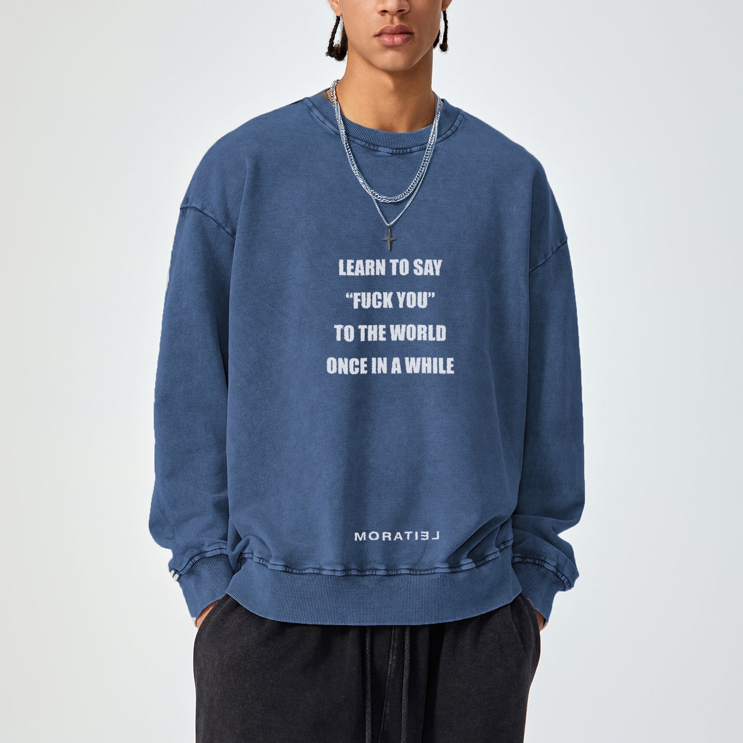 GRANDMA ADVICES SWEATSHIRT - OCEAN BLUE