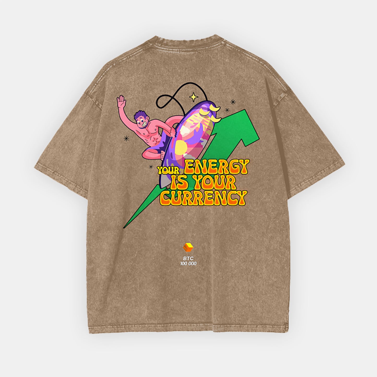 BTC 100K ウォッシュドオーバーサイズTシャツ