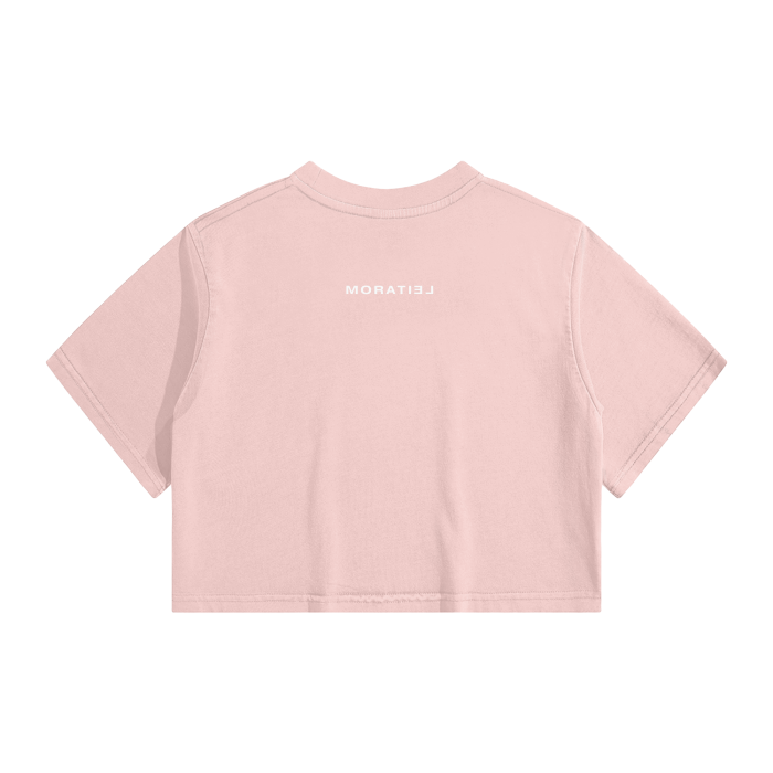 WASHED CROP TOP WITH MORATIEL LOGO