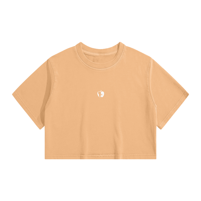 WASHED CROP TOP WITH MORATIEL LOGO