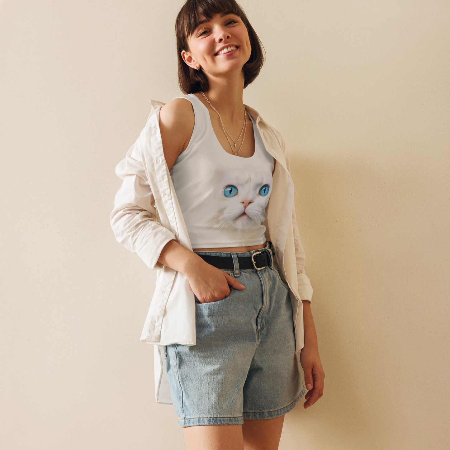 GOD IS A CAT CROP TOP