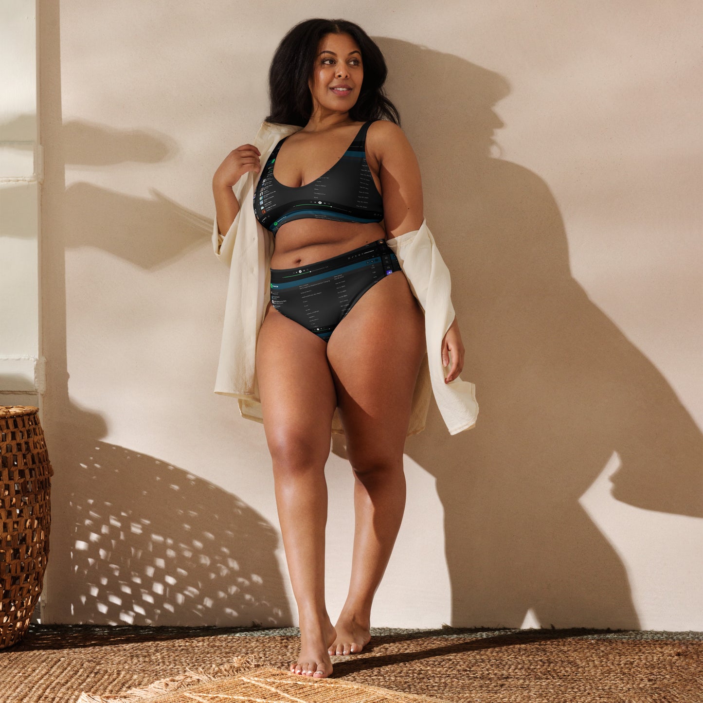 RECYCLED HIGH-WAISTED BIKINI WITH A PLAYLIST