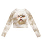 GOD IS A CAT LONG SLEEVE CROP TOP