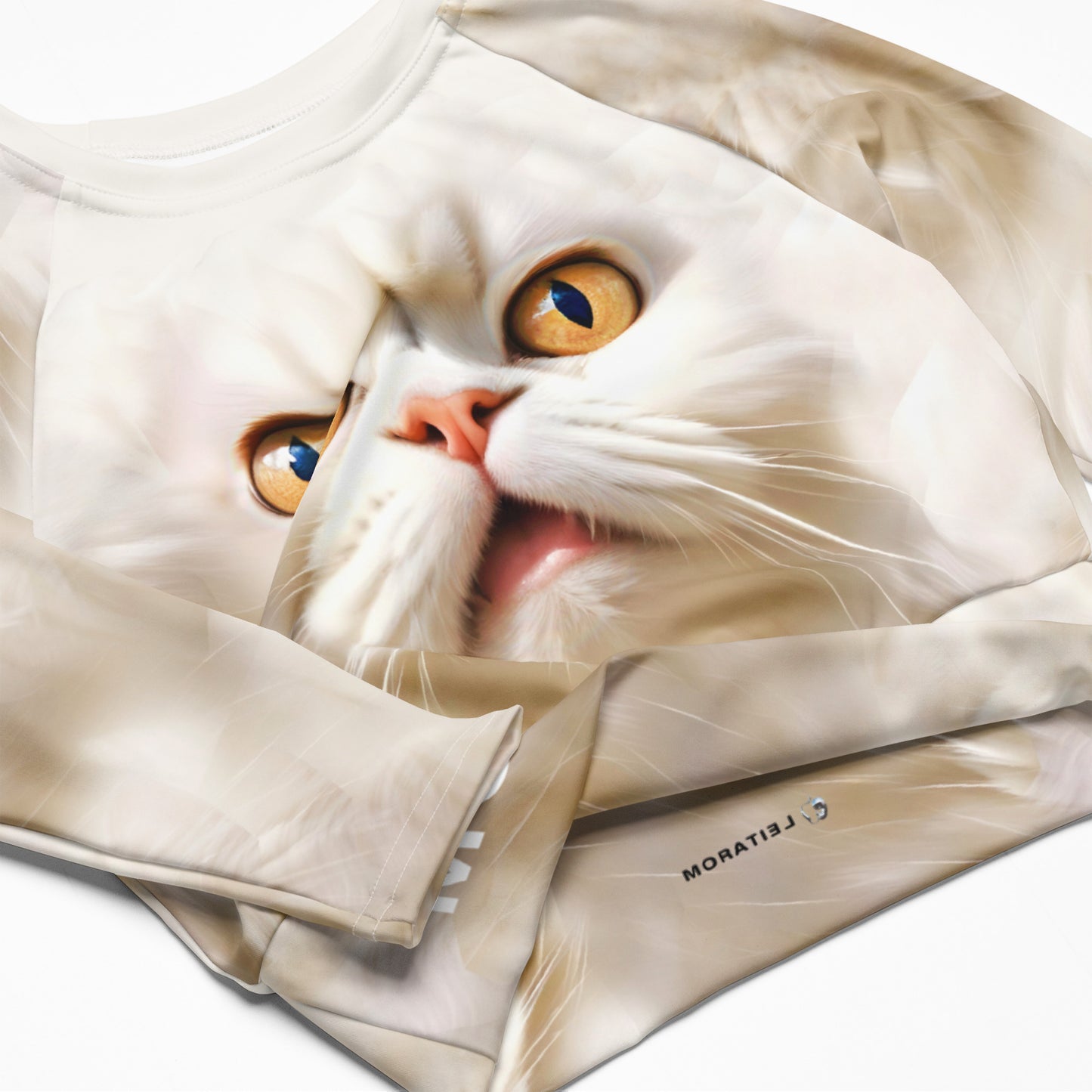 GOD IS A CAT LONG SLEEVE CROP TOP