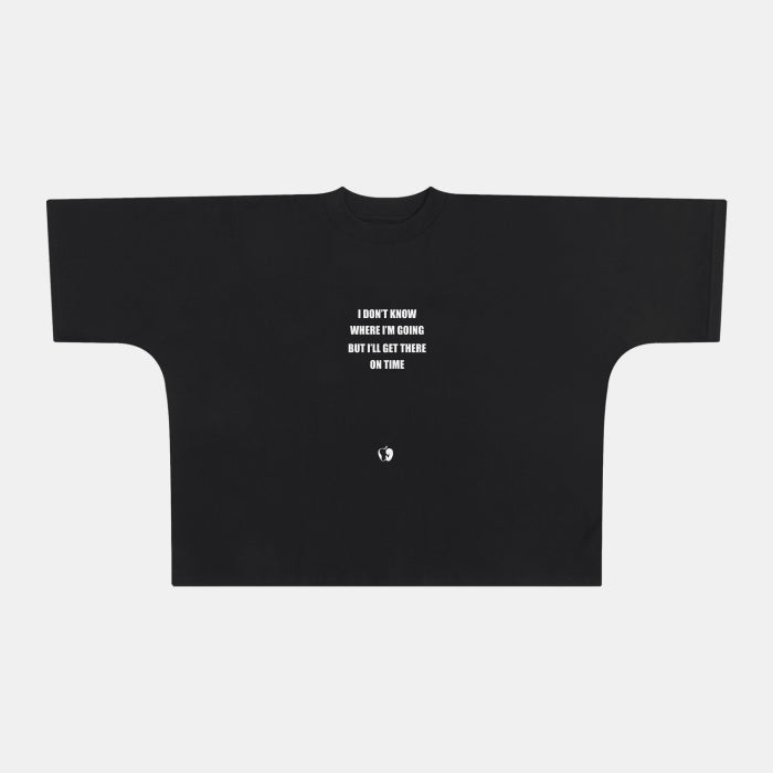 CUT BOXY TEE - BLACK