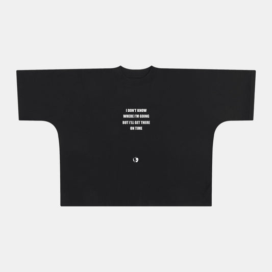 CUT BOXY TEE - BLACK