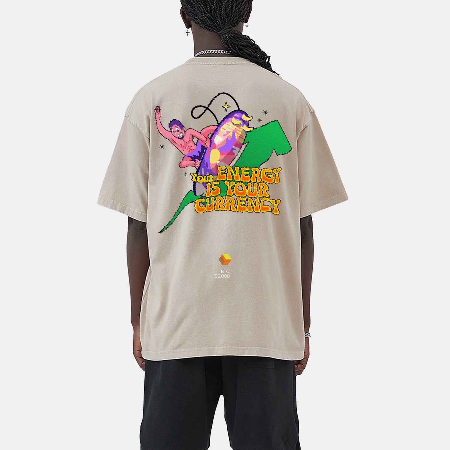 BTC 100K ウォッシュドオーバーサイズTシャツ