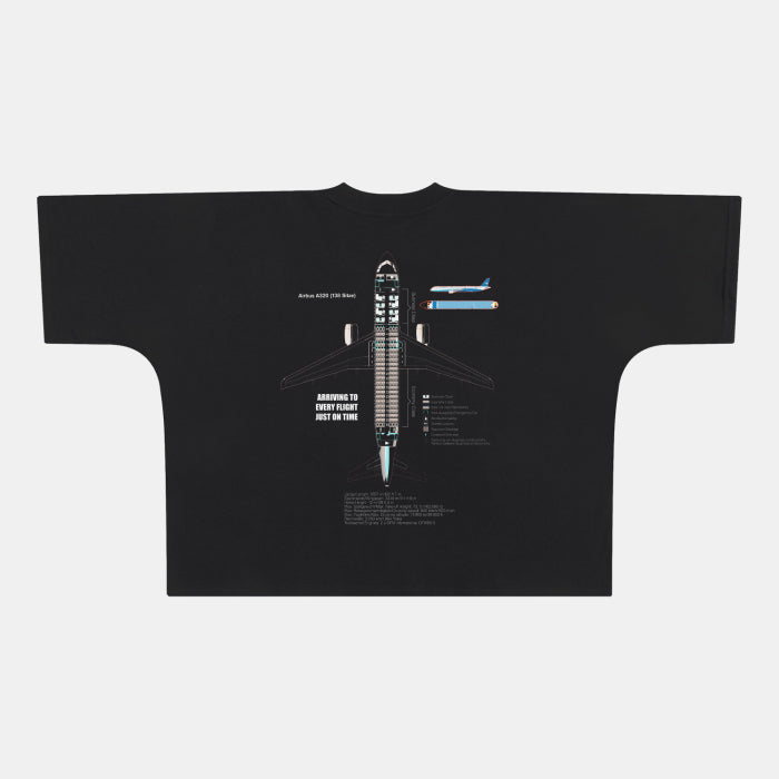CUT BOXY TEE - BLACK