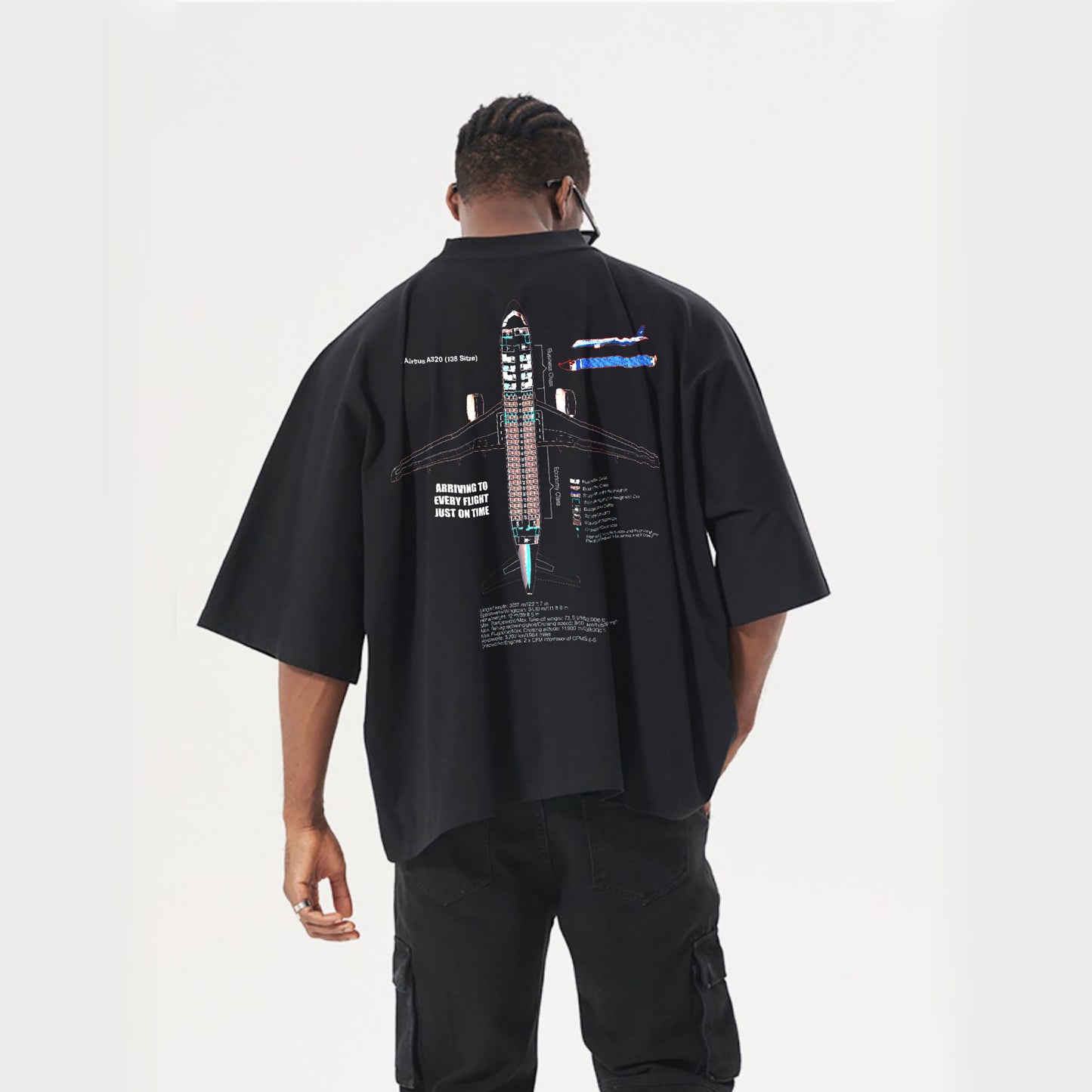 CUT BOXY TEE - BLACK
