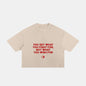CLASSIC FRAYED BOXY TEE - APRICOT