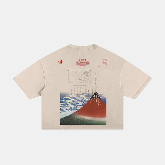 CLASSIC FRAYED BOXY TEE - APRICOT