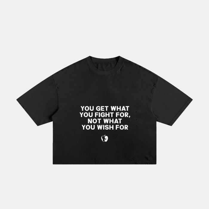 CLASSIC FRAYED BOXY TEE - BLACK